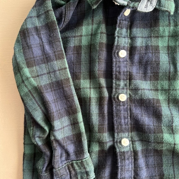 H&M Plaid Flannel Kids Shirt - Green and Blue - Picture 2 of 8